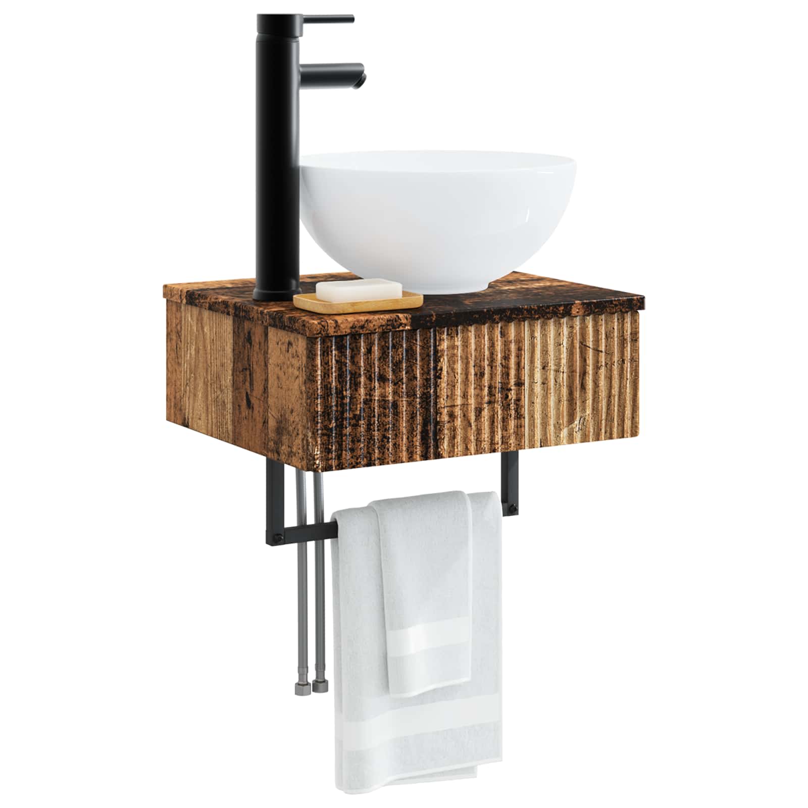 Lavabo da Parete Legno antico 40 x 35 x 39 cm | homemem39