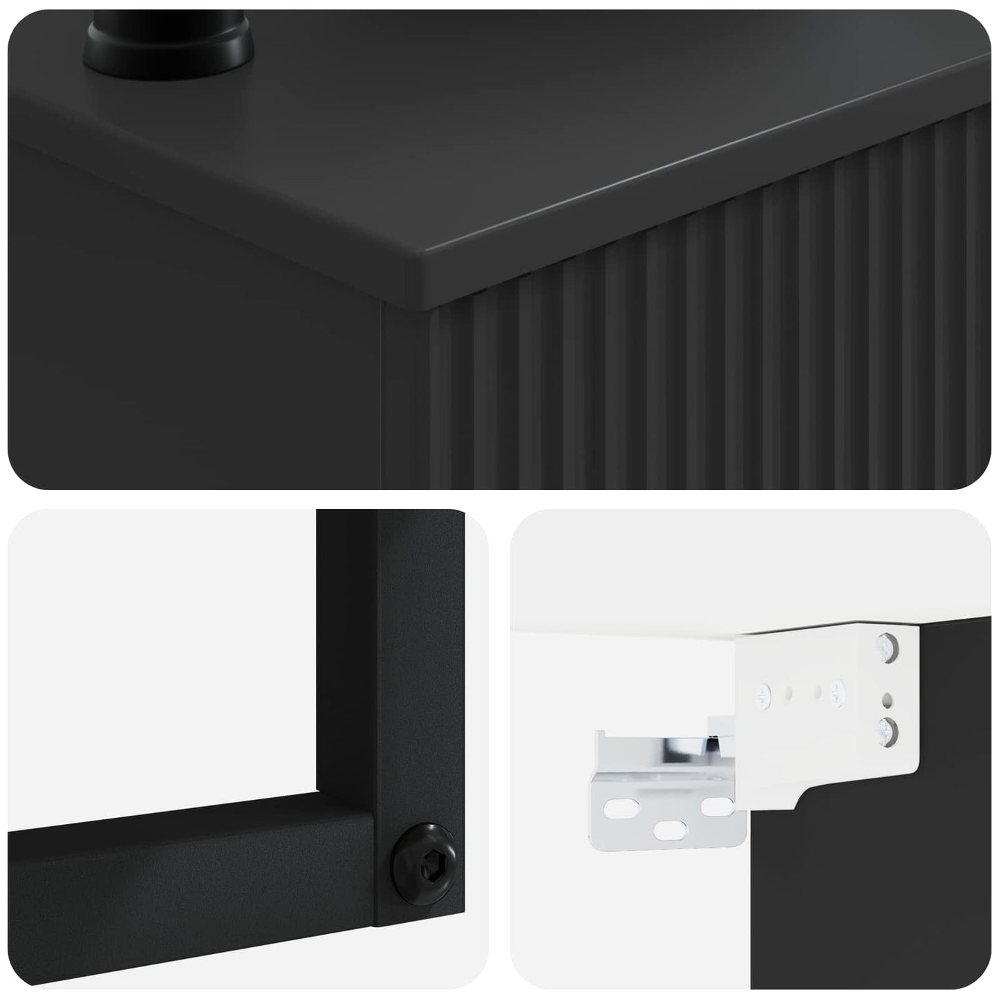 Lavabo da Parete Nero 40 x 41 x 40,5 cm Legno ingegnerizzato | homemem39