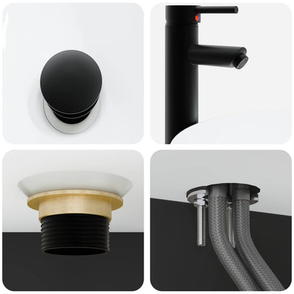 Lavabo da Parete Nero 40 x 41 x 40,5 cm Legno ingegnerizzato | homemem39