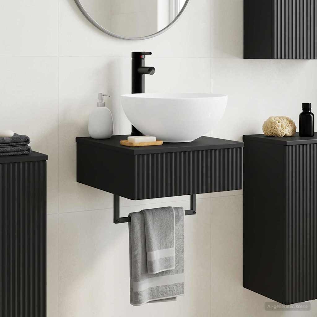 Lavabo da Parete Nero 40 x 41 x 40,5 cm Legno ingegnerizzato | homemem39