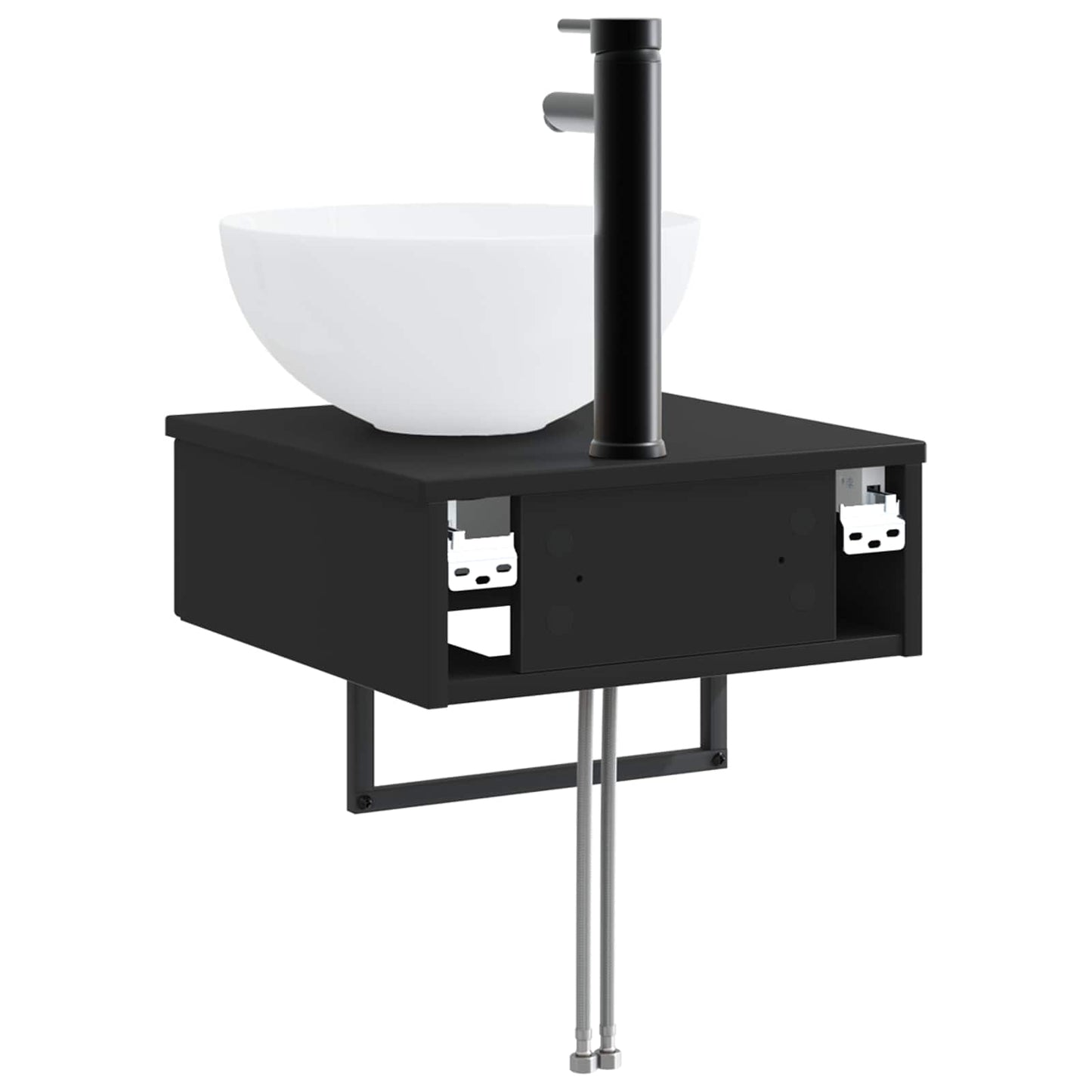 Lavabo da Parete Nero 40 x 41 x 40,5 cm Legno ingegnerizzato | homemem39