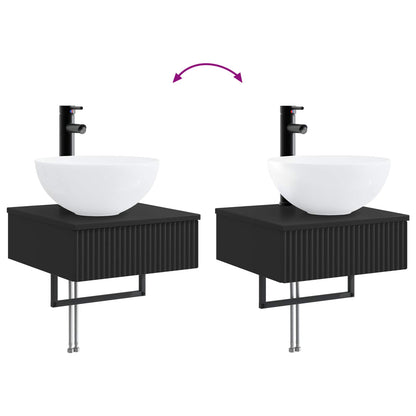 Lavabo da Parete Nero 40 x 41 x 40,5 cm Legno ingegnerizzato | homemem39