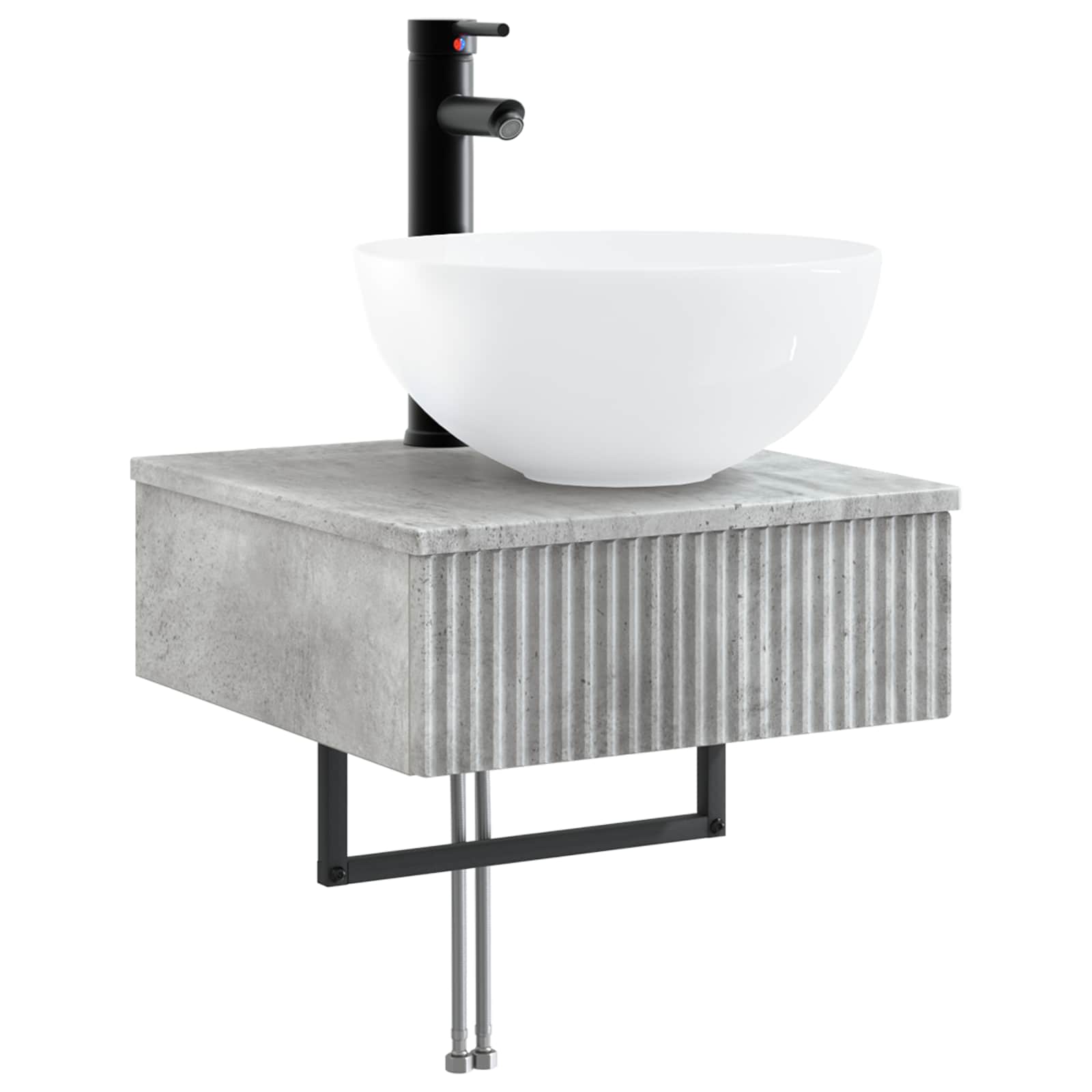 Lavabo da Parete Grigio Cemento 40 x 41 x 40,5 cm | homemem39