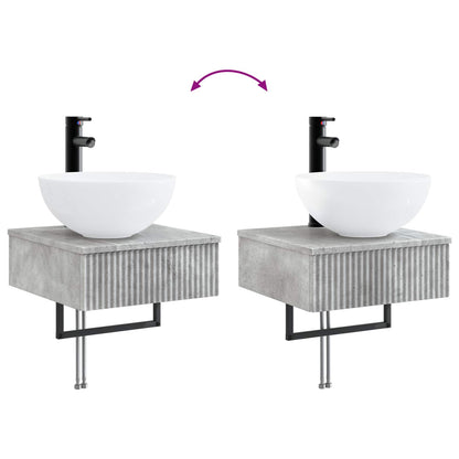 Lavabo da Parete Grigio Cemento 40 x 41 x 40,5 cm | homemem39