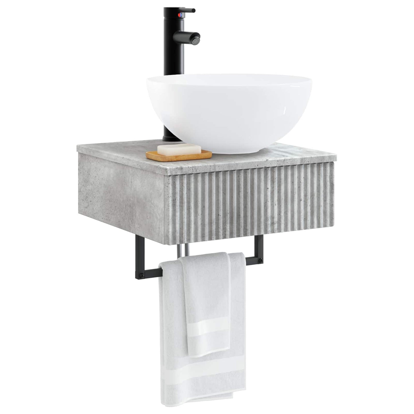 Lavabo da Parete Grigio Cemento 40 x 41 x 40,5 cm | homemem39