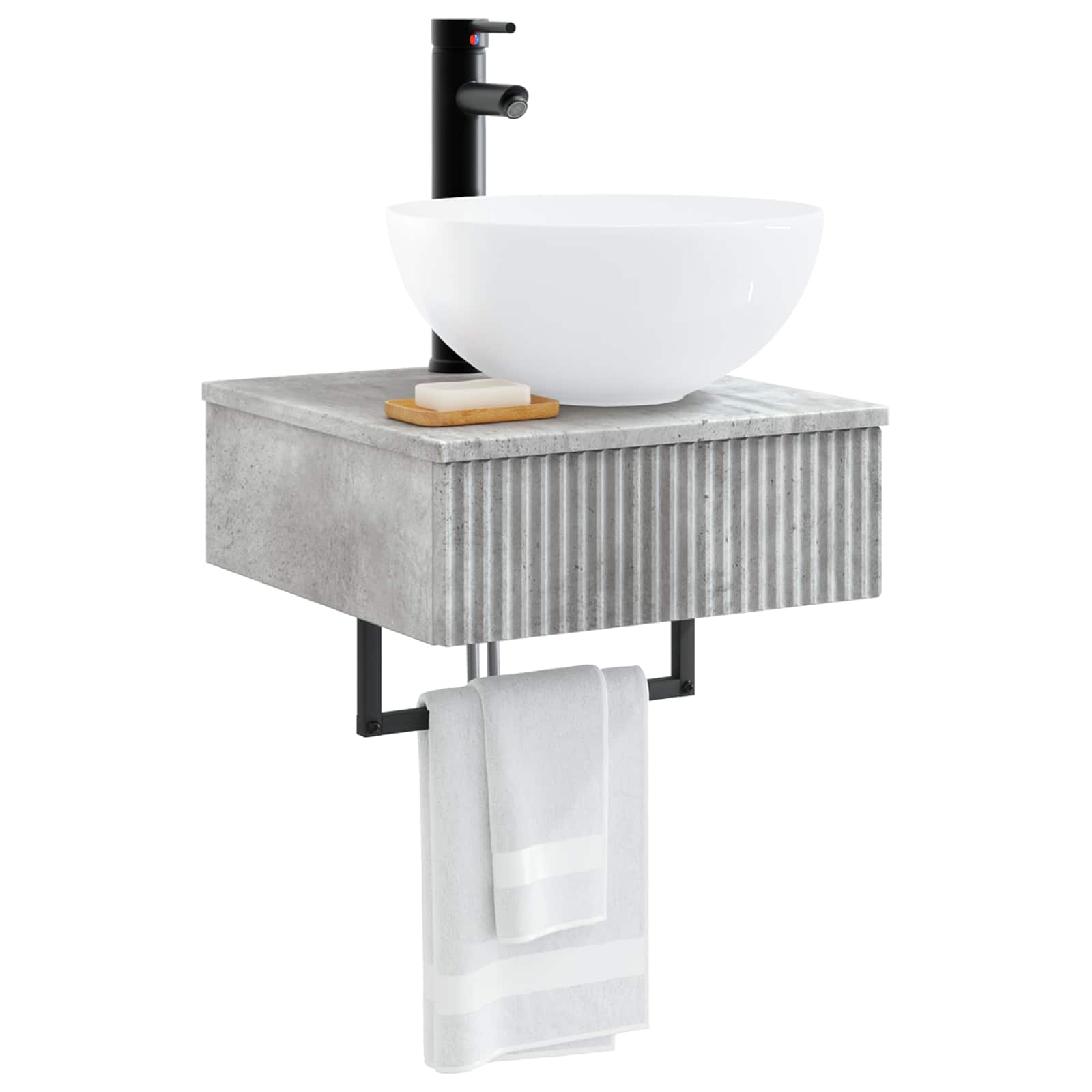 Lavabo da Parete Grigio Cemento 40 x 41 x 40,5 cm | homemem39
