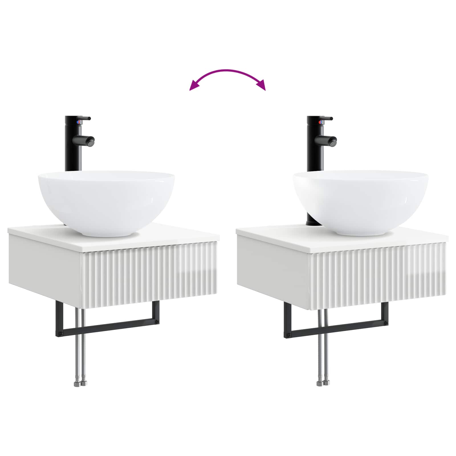 Lavabo da Parete Bianco Lucido 40 x 41 x 40,5 cm | homemem39