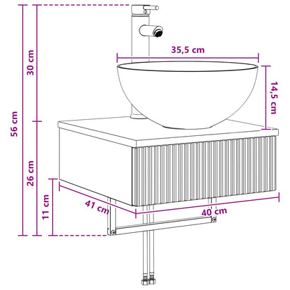 Lavabo da Parete Bianco Lucido 40 x 41 x 40,5 cm | homemem39