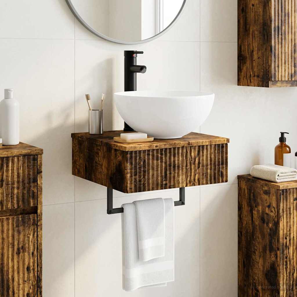Lavabo da Parete Rovere Fumo 40 x 41 x 40,5 cm | homemem39