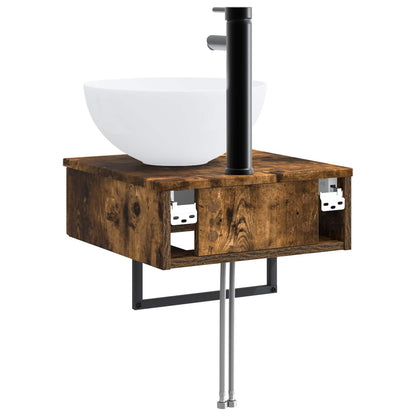 Lavabo da Parete Rovere Fumo 40 x 41 x 40,5 cm | homemem39