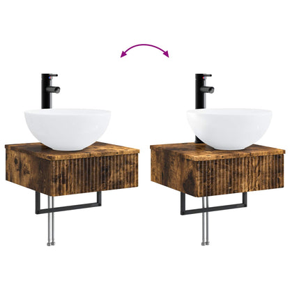 Lavabo da Parete Rovere Fumo 40 x 41 x 40,5 cm | homemem39