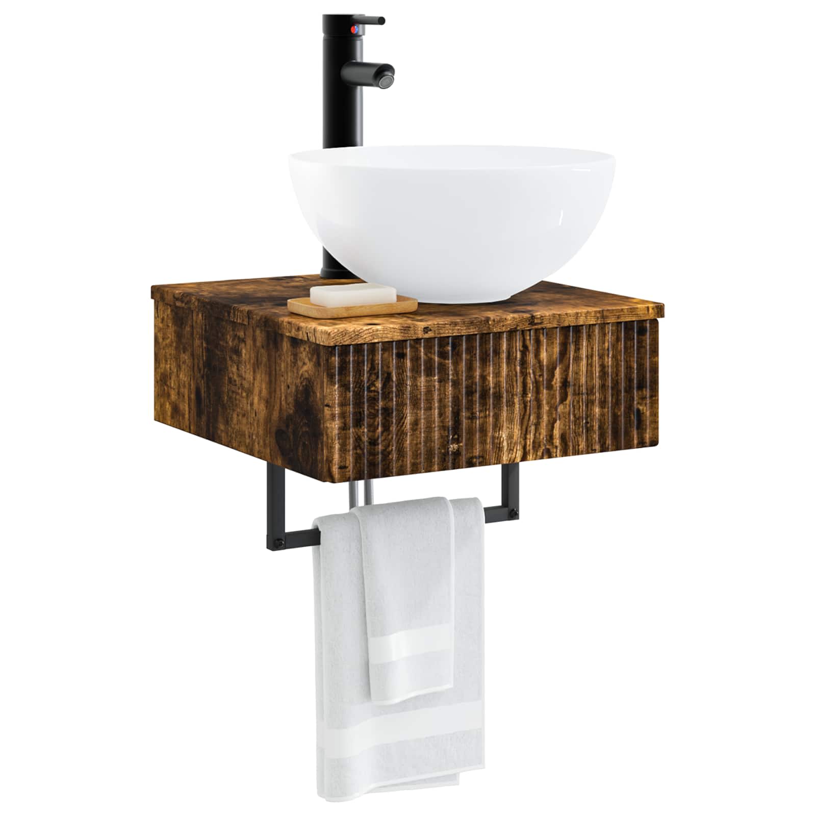 Lavabo da Parete Rovere Fumo 40 x 41 x 40,5 cm | homemem39