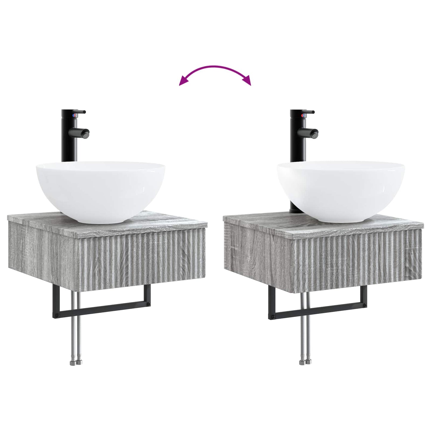 Lavabo da Parete Sonoma grigio 40 x 41 x 40,5 cm | homemem39