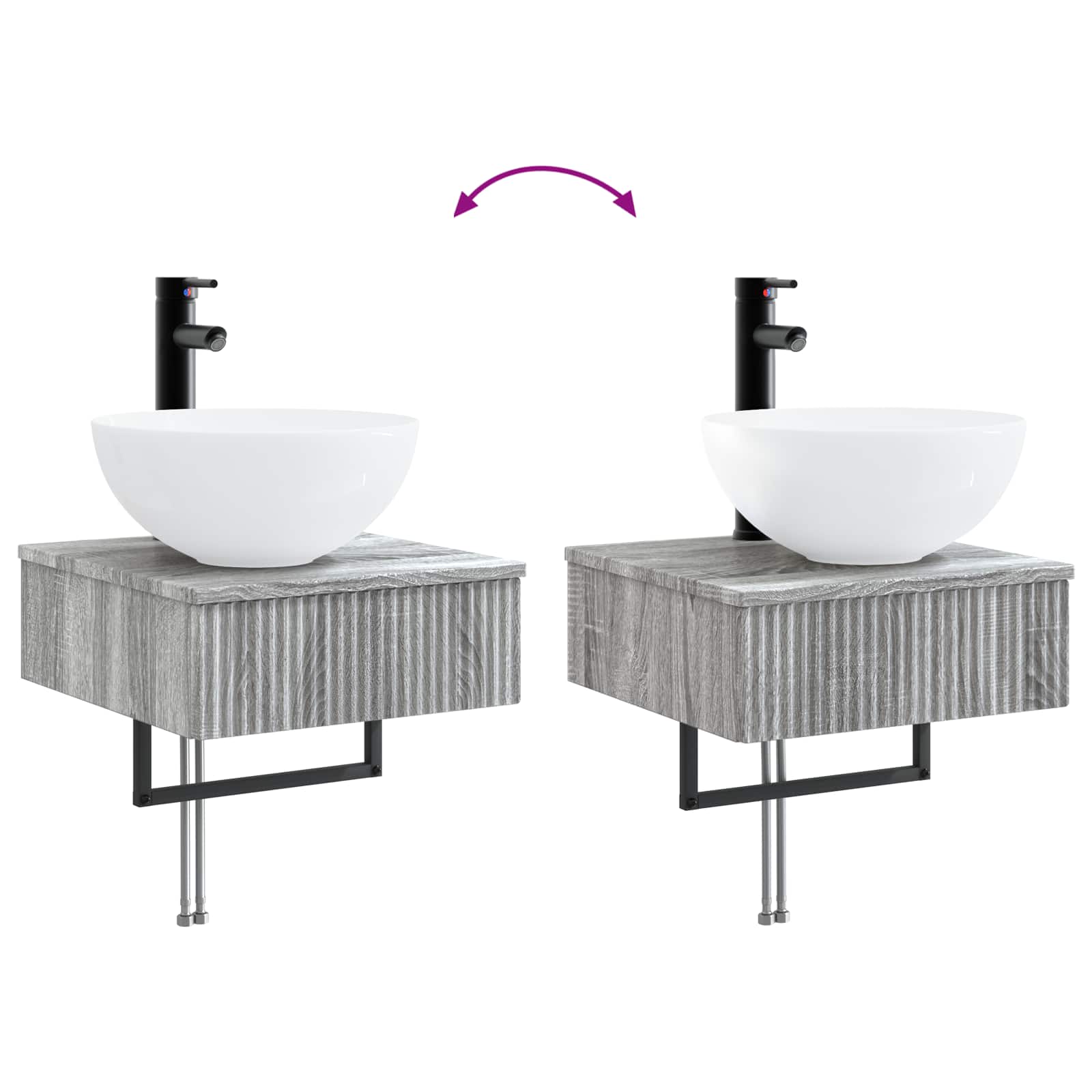 Lavabo da Parete Sonoma grigio 40 x 41 x 40,5 cm | homemem39