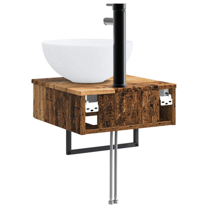 Lavabo da Parete Legno antico 40 x 41 x 40,5 cm | homemem39