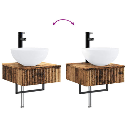 Lavabo da Parete Legno antico 40 x 41 x 40,5 cm | homemem39