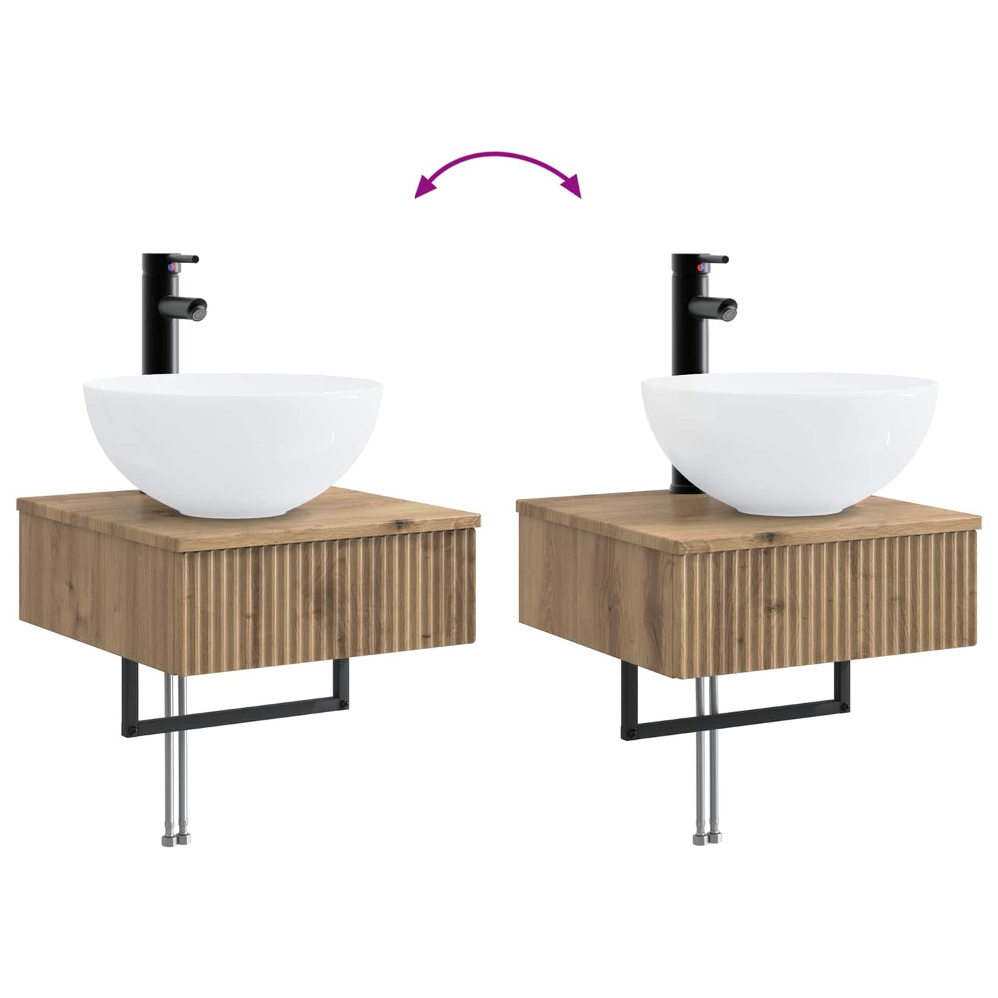 Lavabo da Parete Rovere Artigianale 40 x 41 x 40,5 cm | homemem39