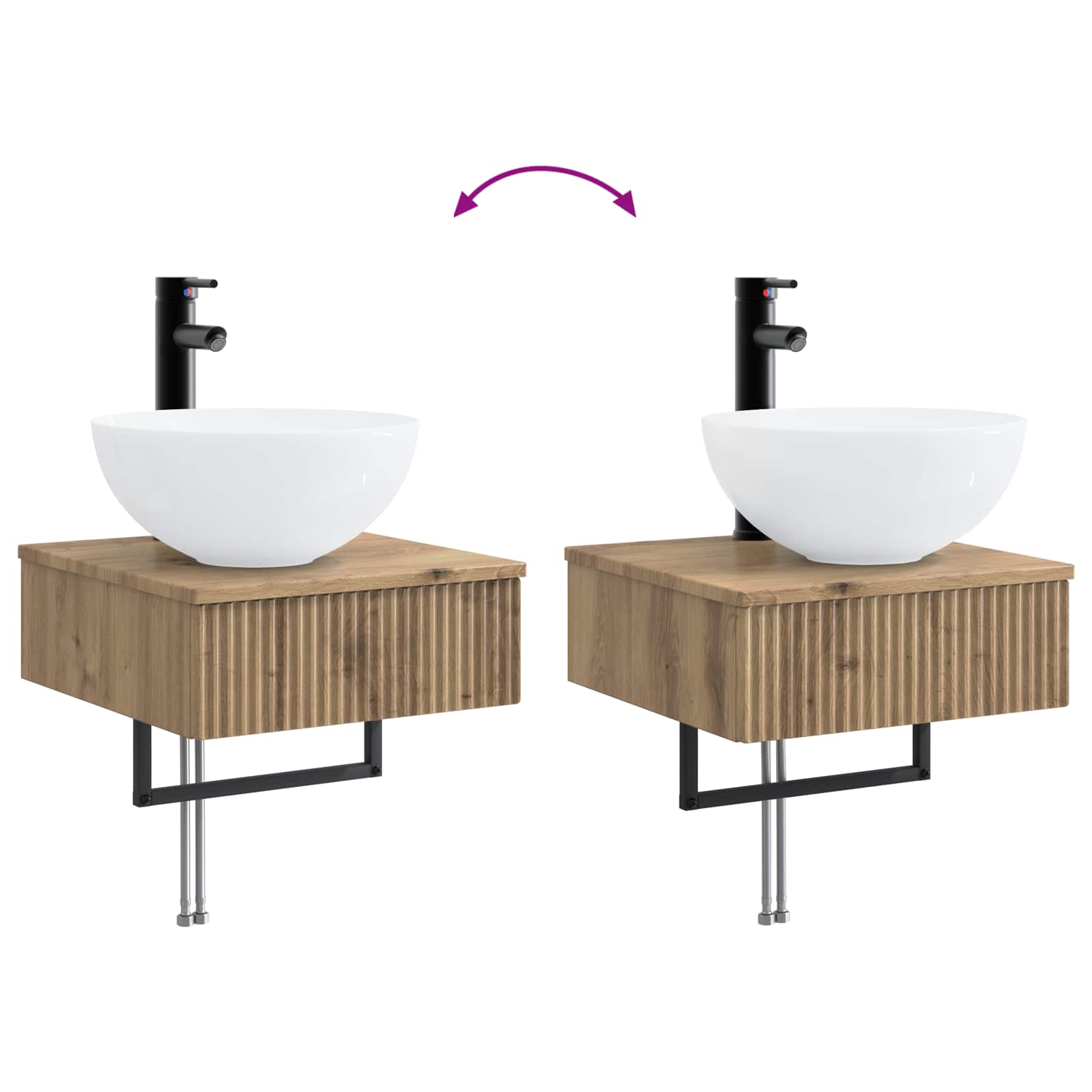 Lavabo da Parete Rovere Artigianale 40 x 41 x 40,5 cm | homemem39
