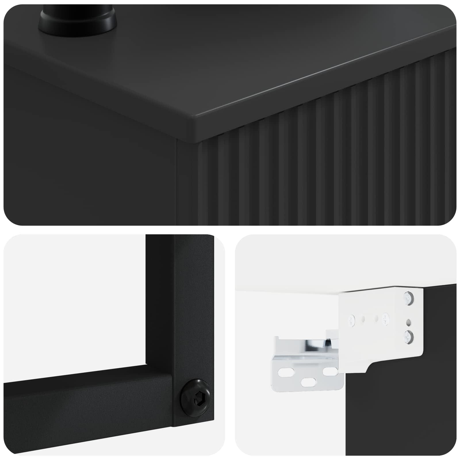 Lavabo da Parete Nero 50 x 41 x 39 cm Legno ingegnerizzato | homemem39