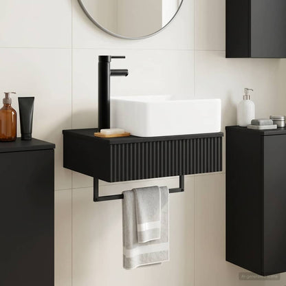 Lavabo da Parete Nero 50 x 41 x 39 cm Legno ingegnerizzato | homemem39