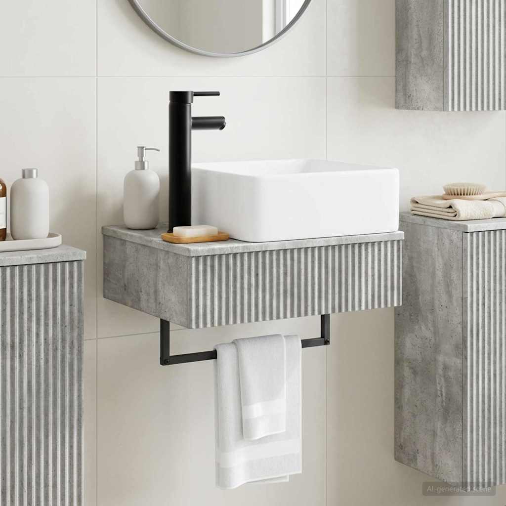 Lavabo da Parete Grigio Cemento 50 x 41 x 39 cm | homemem39