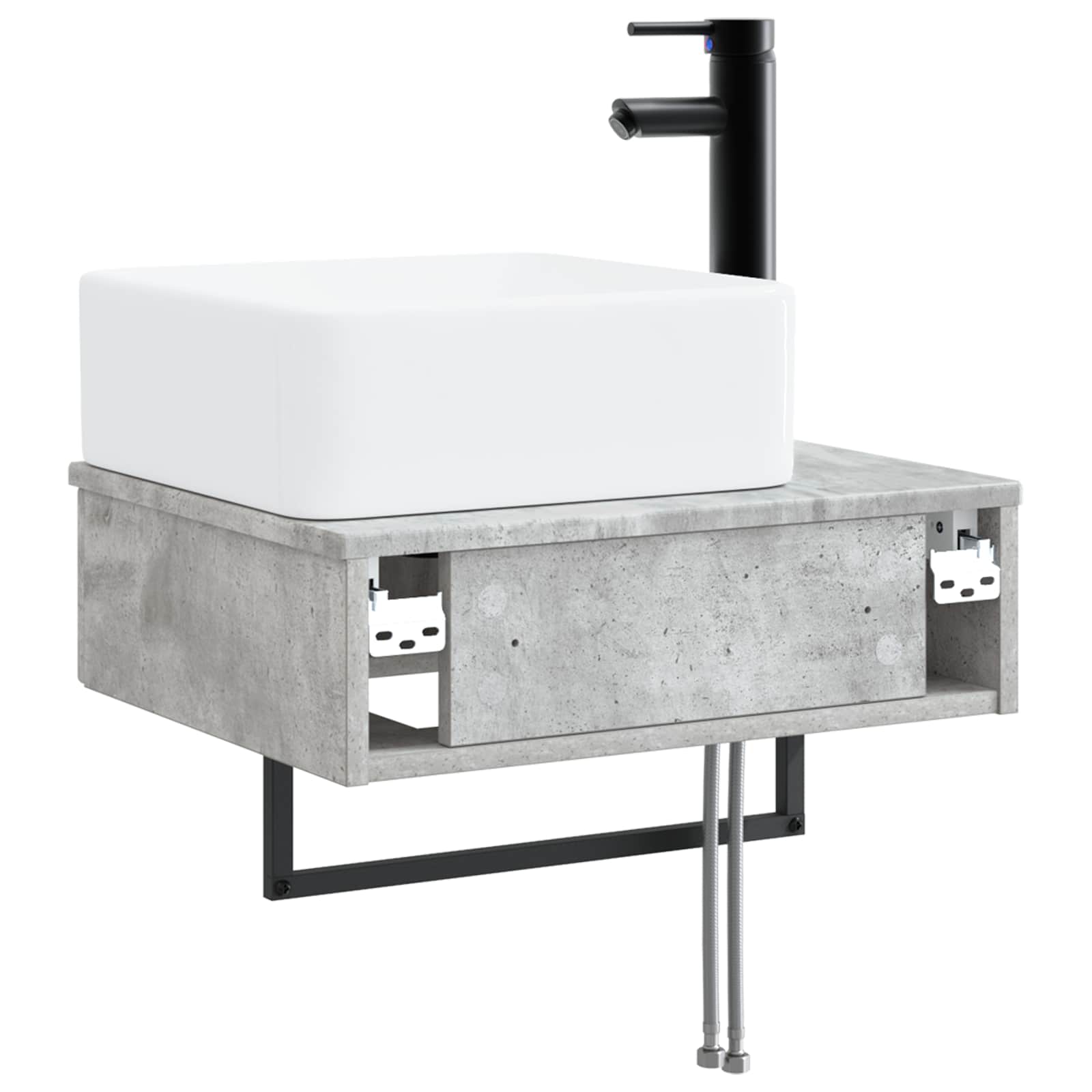 Lavabo da Parete Grigio Cemento 50 x 41 x 39 cm | homemem39