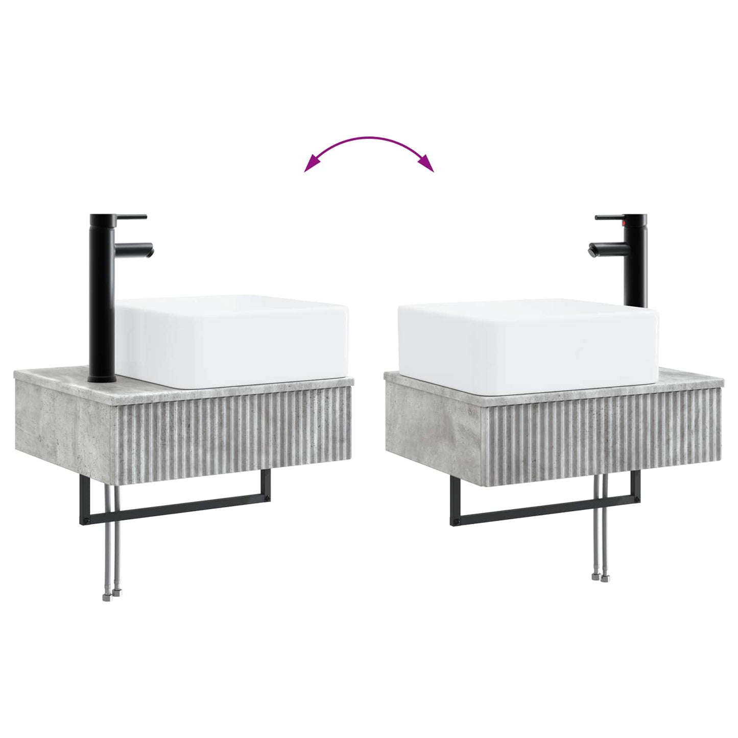 Lavabo da Parete Grigio Cemento 50 x 41 x 39 cm | homemem39