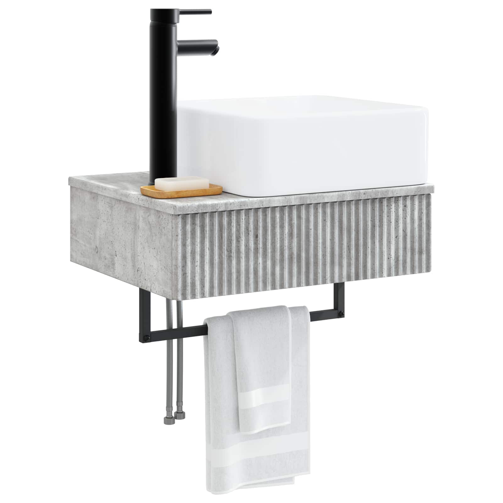 Lavabo da Parete Grigio Cemento 50 x 41 x 39 cm | homemem39