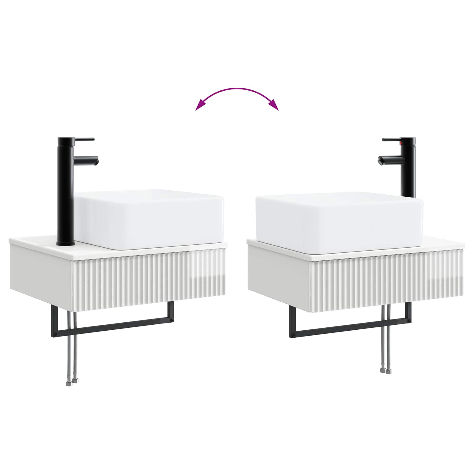 Lavabo da Parete Bianco Lucido 50 x 41 x 39 cm | homemem39