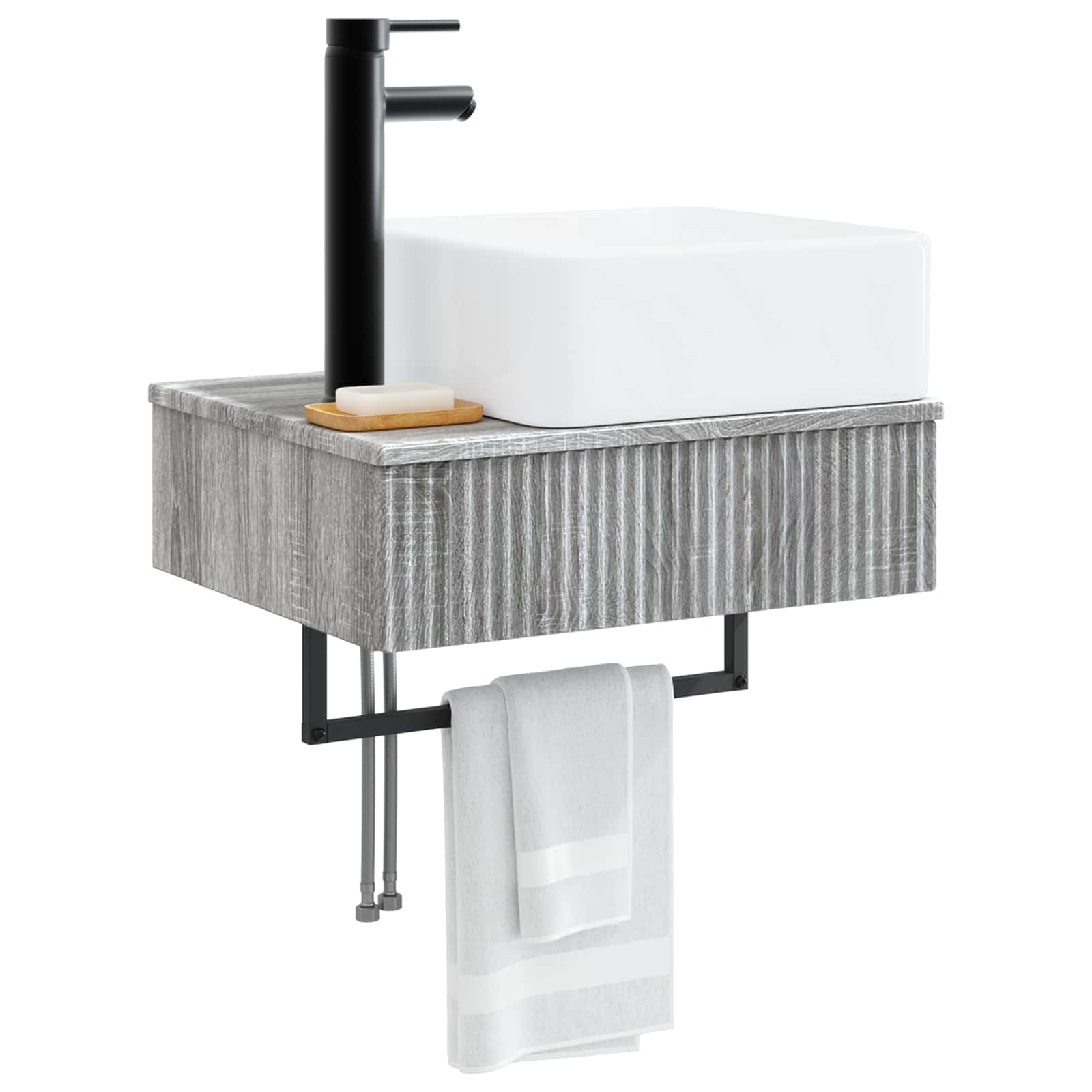 Lavabo da Parete Sonoma grigio 50 x 41 x 39 cm | homemem39