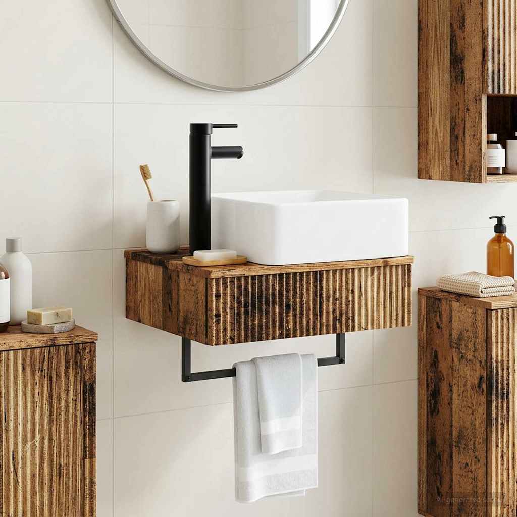 Lavabo da Parete Legno antico 50 x 41 x 39 cm | homemem39