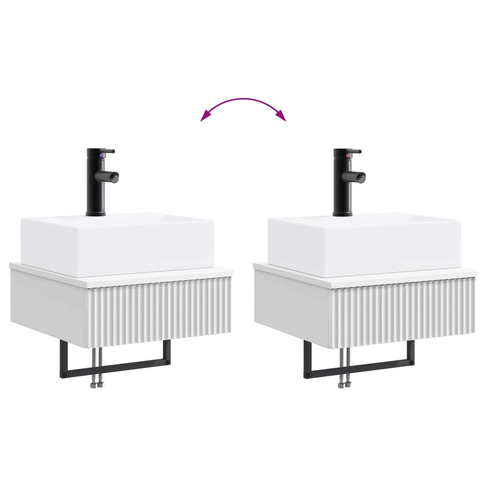 Lavabo da Parete Bianco 40 x 41 x 39 cm Legno ingegnerizzato | homemem39