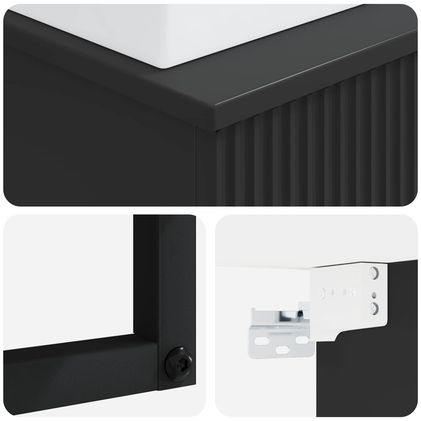 Lavabo da Parete Nero 40 x 41 x 39 cm Legno ingegnerizzato | homemem39
