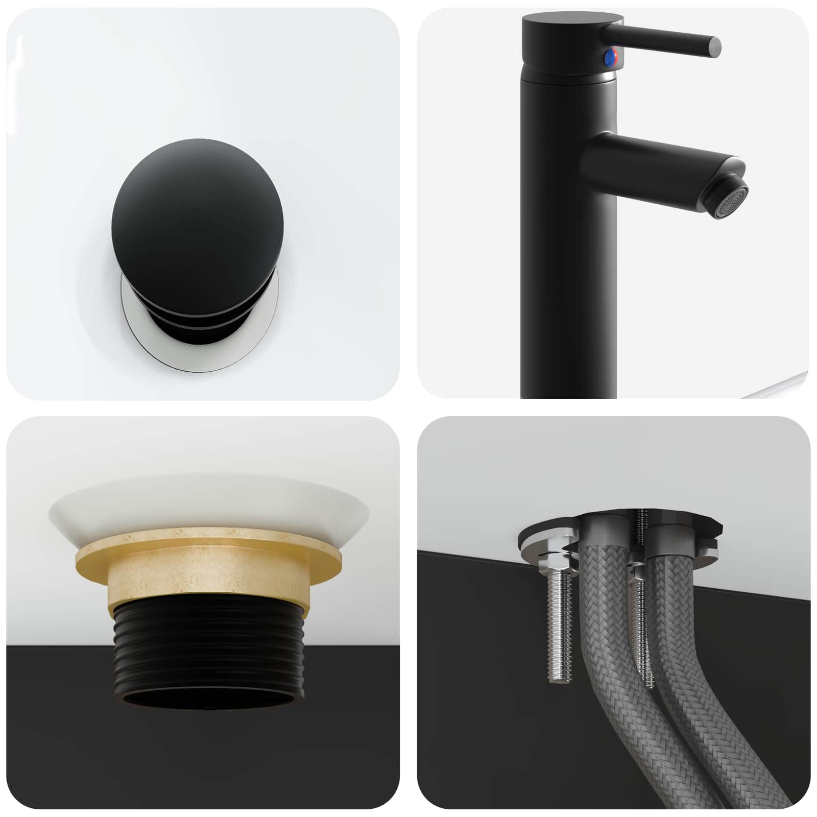 Lavabo da Parete Nero 40 x 41 x 39 cm Legno ingegnerizzato | homemem39