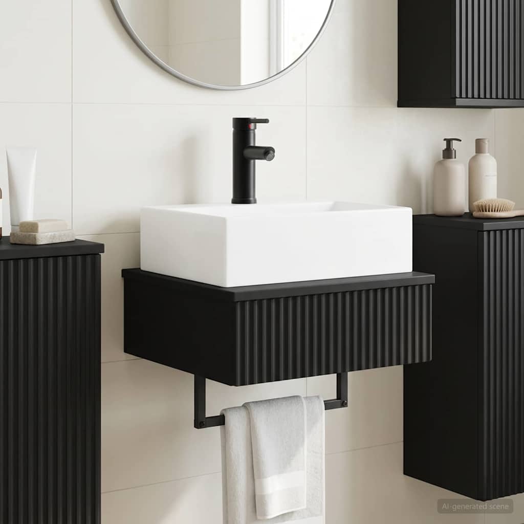 Lavabo da Parete Nero 40 x 41 x 39 cm Legno ingegnerizzato | homemem39