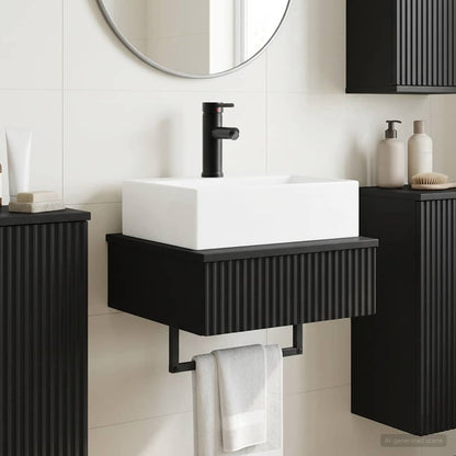 Lavabo da Parete Nero 40 x 41 x 39 cm Legno ingegnerizzato | homemem39