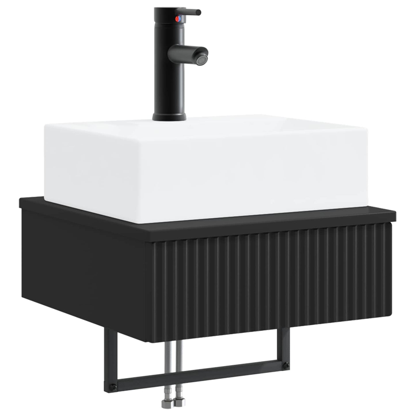 Lavabo da Parete Nero 40 x 41 x 39 cm Legno ingegnerizzato | homemem39