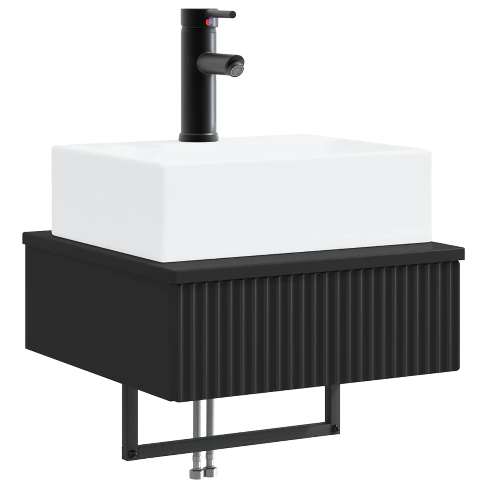 Lavabo da Parete Nero 40 x 41 x 39 cm Legno ingegnerizzato | homemem39