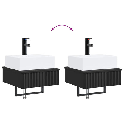 Lavabo da Parete Nero 40 x 41 x 39 cm Legno ingegnerizzato | homemem39