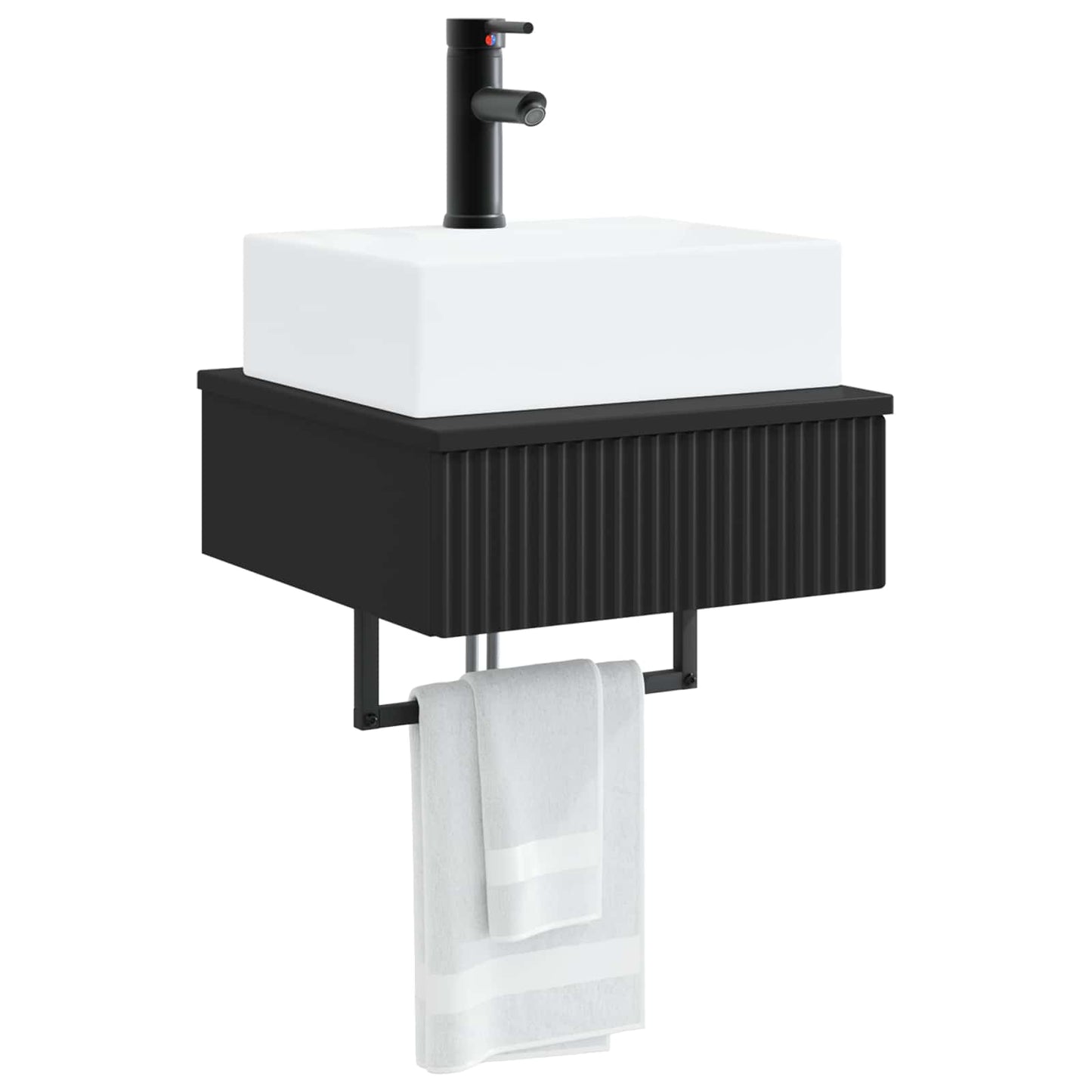 Lavabo da Parete Nero 40 x 41 x 39 cm Legno ingegnerizzato | homemem39