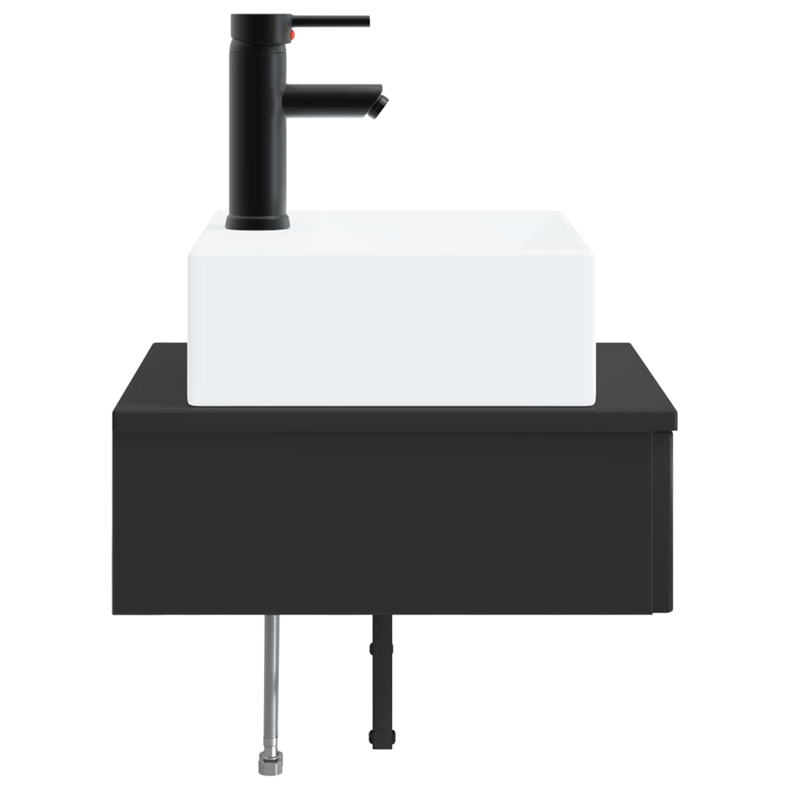 Lavabo da Parete Nero 40 x 41 x 39 cm Legno ingegnerizzato | homemem39