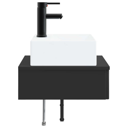 Lavabo da Parete Nero 40 x 41 x 39 cm Legno ingegnerizzato | homemem39