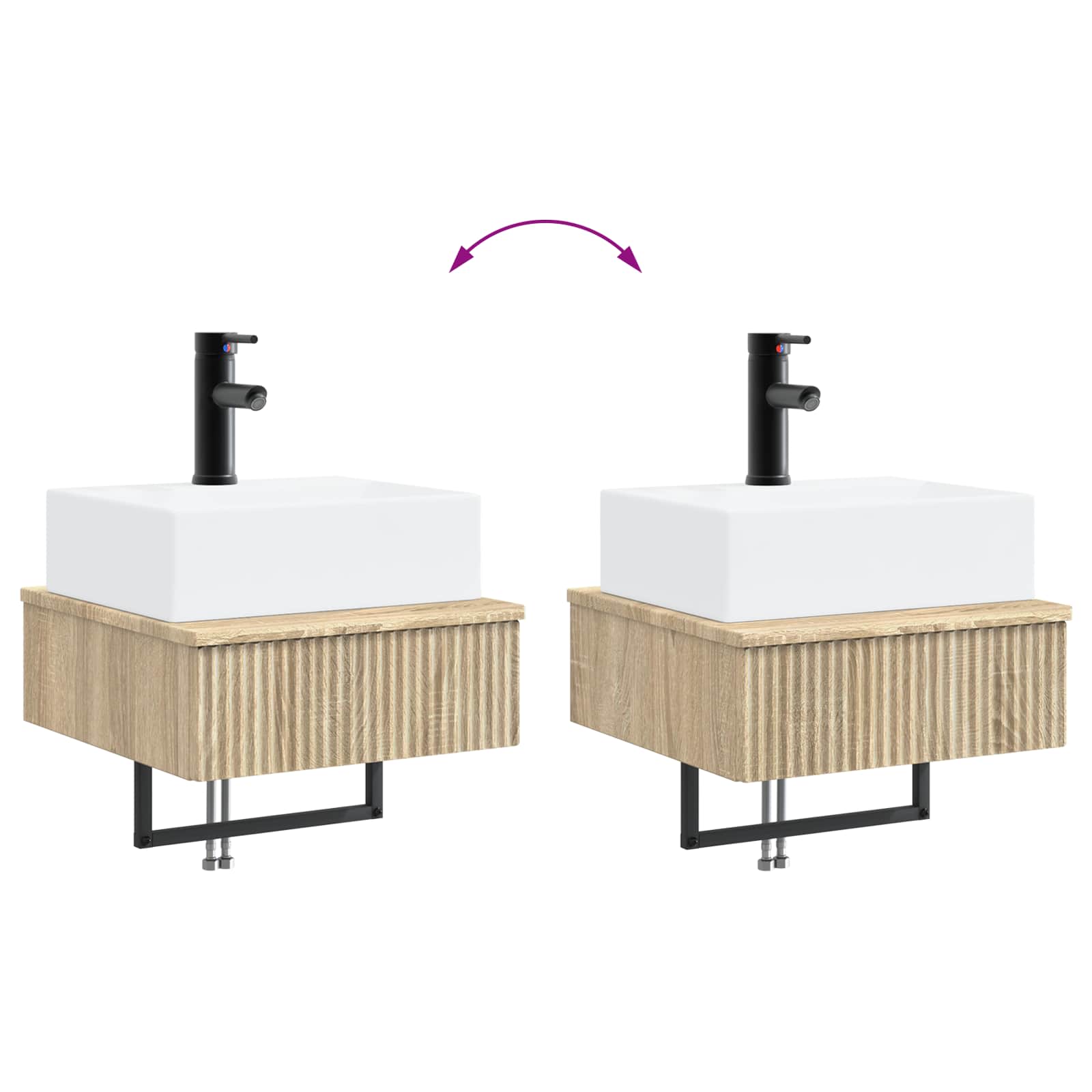 Lavabo da Parete Rovere Sonoma 40 x 41 x 39 cm | homemem39