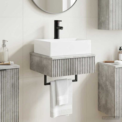 Lavabo da Parete Grigio Cemento 40 x 41 x 39 cm