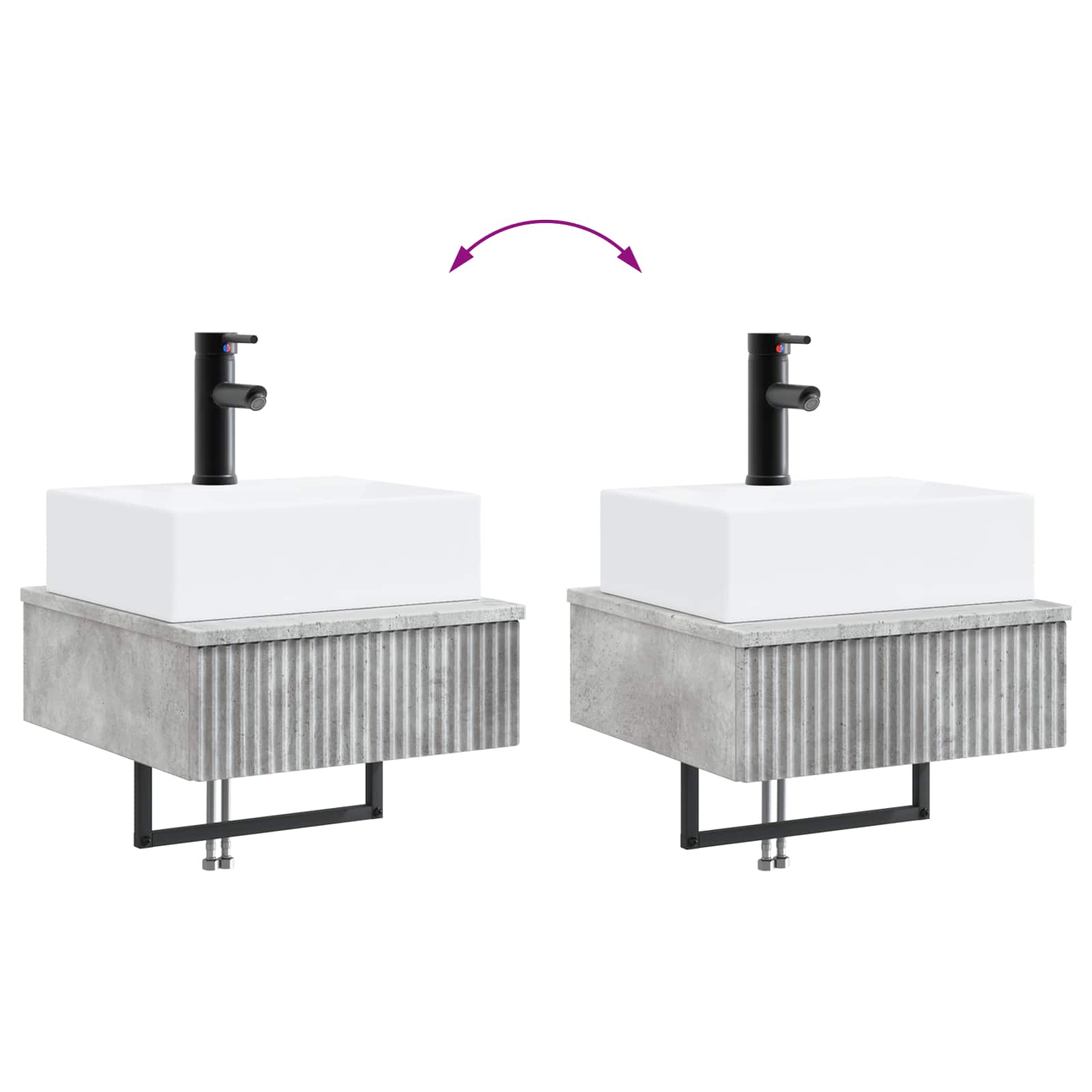 Lavabo da Parete Grigio Cemento 40 x 41 x 39 cm | homemem39