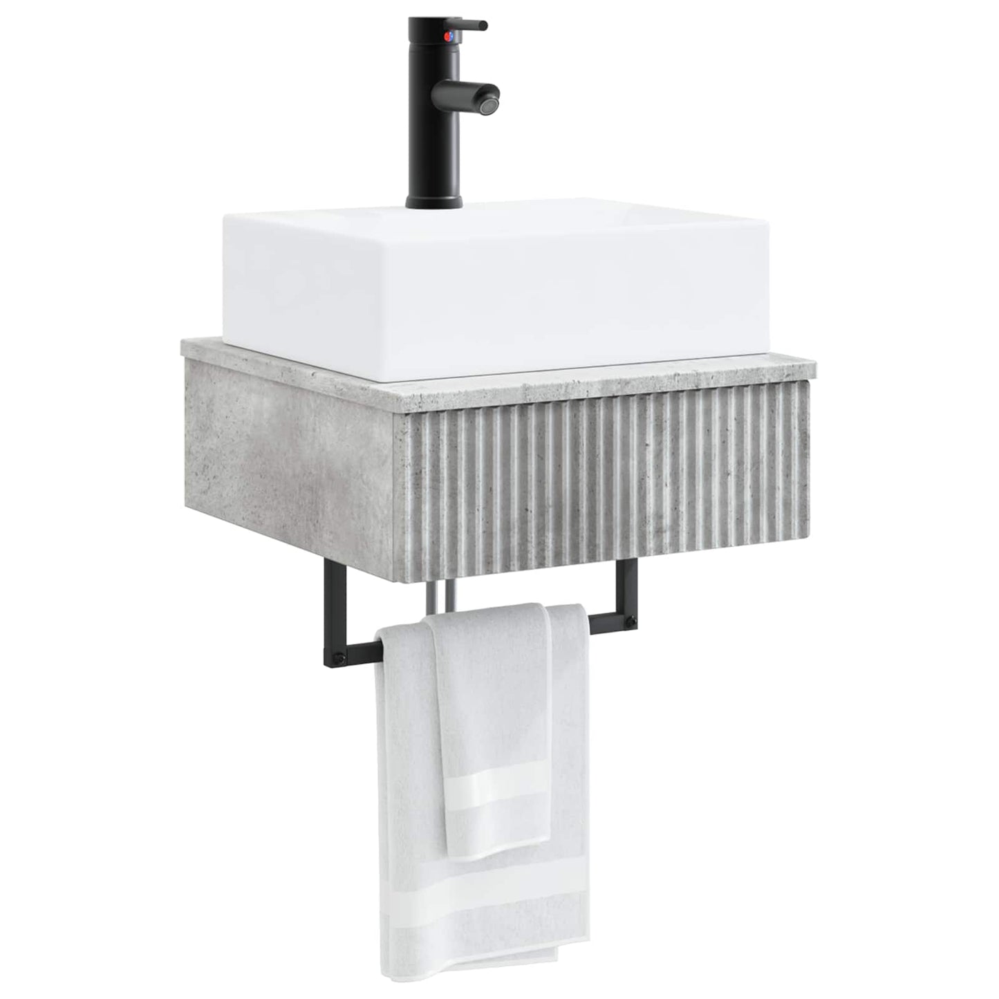 Lavabo da Parete Grigio Cemento 40 x 41 x 39 cm