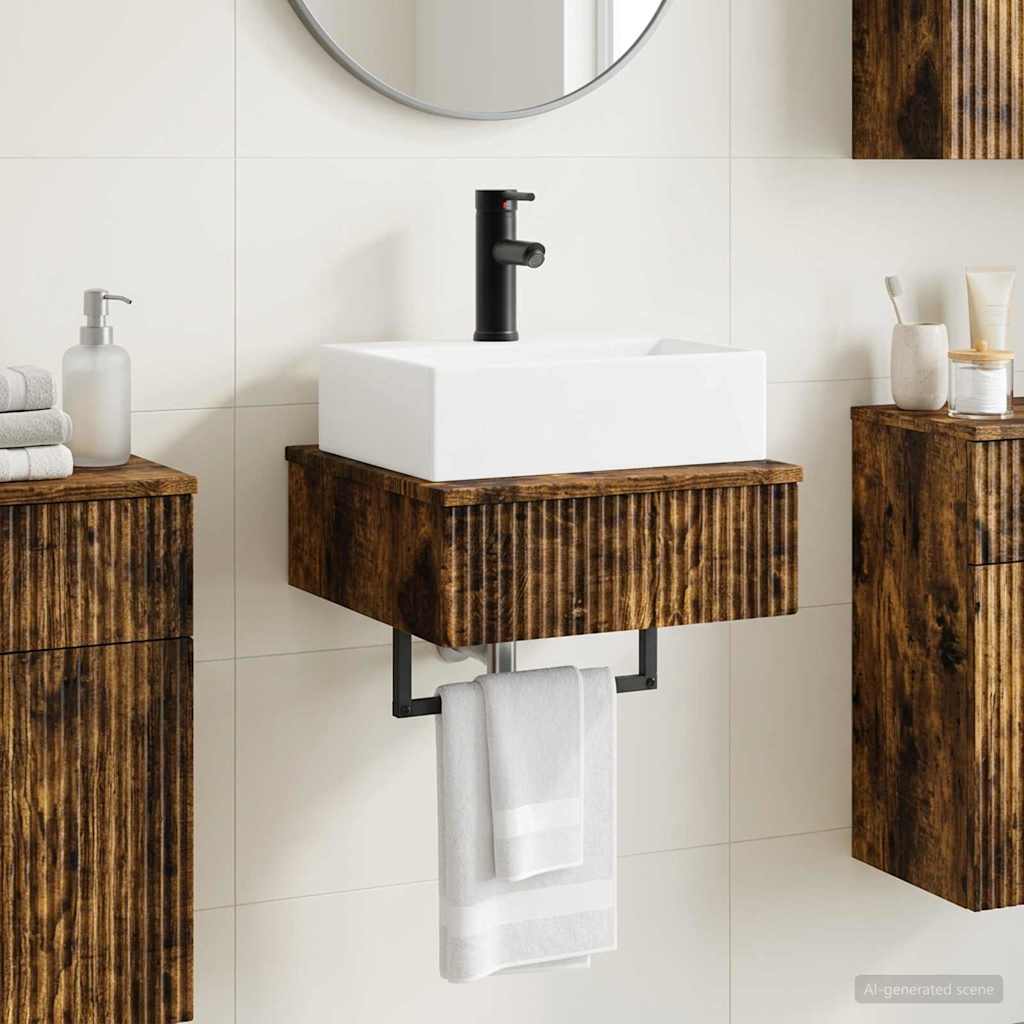 Lavabo da Parete Rovere Fumo 40 x 41 x 39 cm