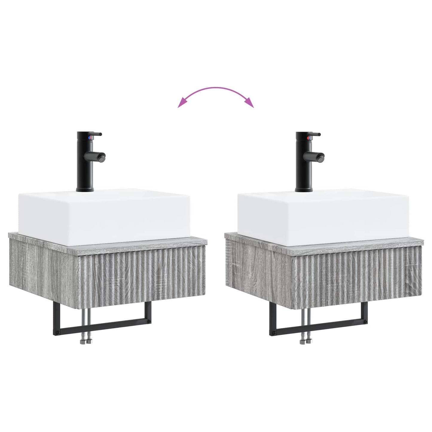 Lavabo da Parete Sonoma grigio 40 x 41 x 39 cm | homemem39
