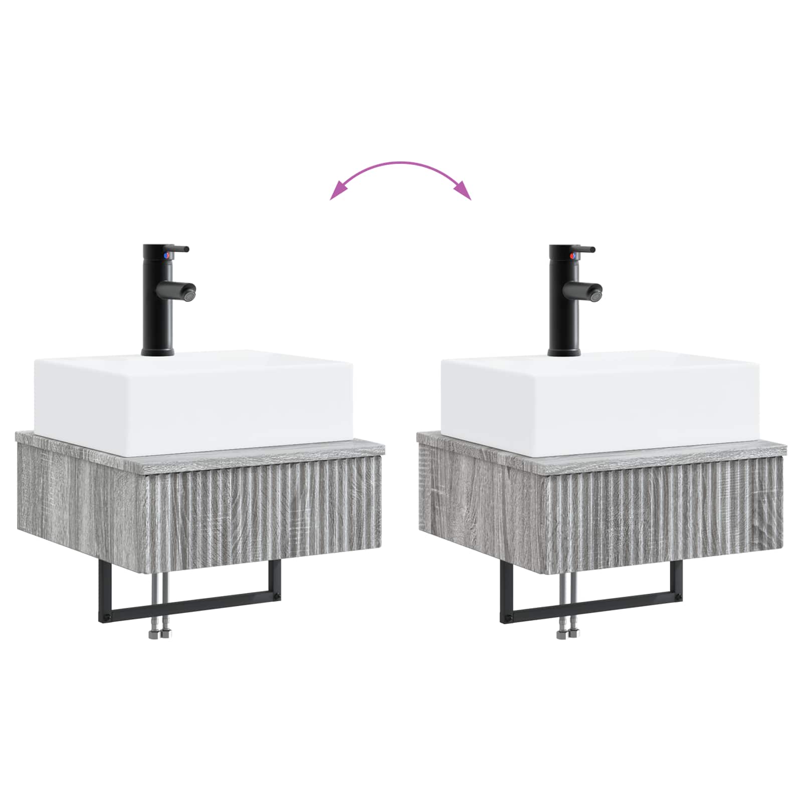 Lavabo da Parete Sonoma grigio 40 x 41 x 39 cm | homemem39