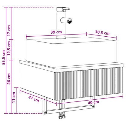 Lavabo da Parete Sonoma grigio 40 x 41 x 39 cm | homemem39